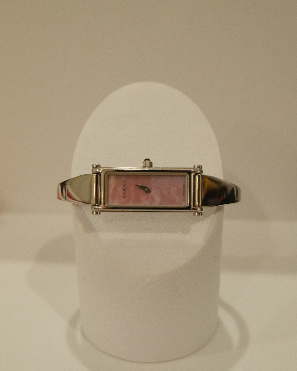 Silver and Pink Gucci Watch