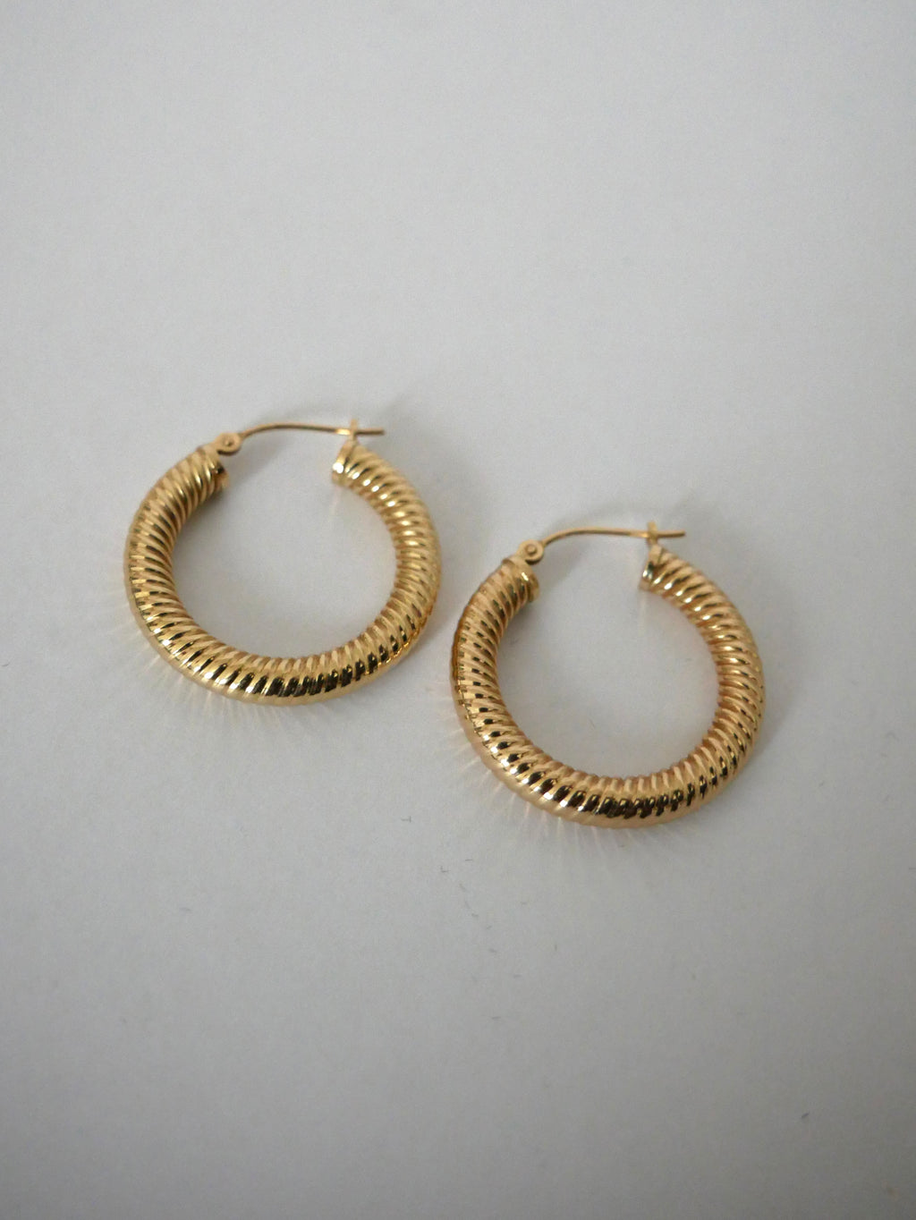 Round Textured Gold Hoops