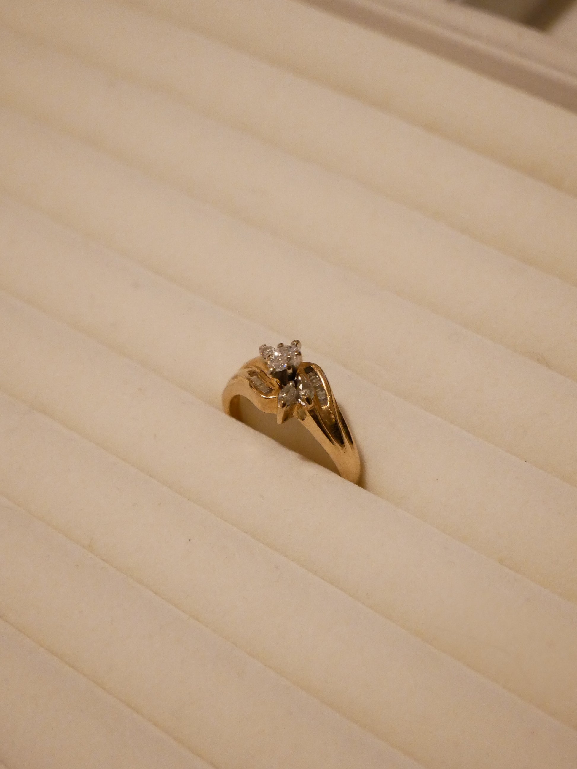 Marquise Cut Diamonds Cluster Ring