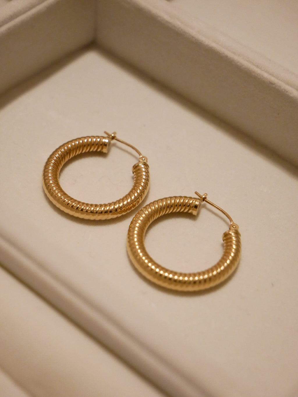 Round Textured Gold Hoops