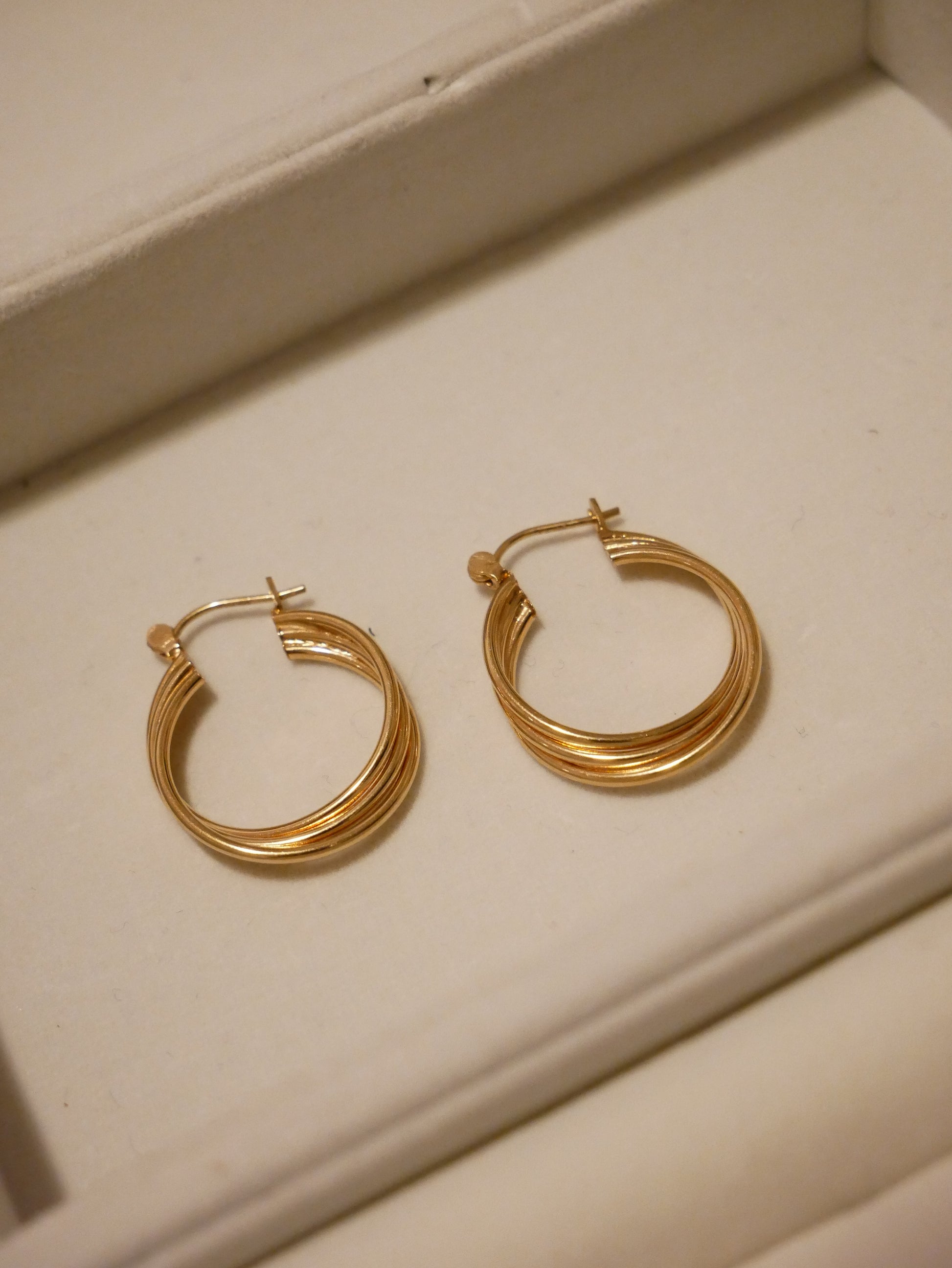 Triple Twist Hoop Earrings