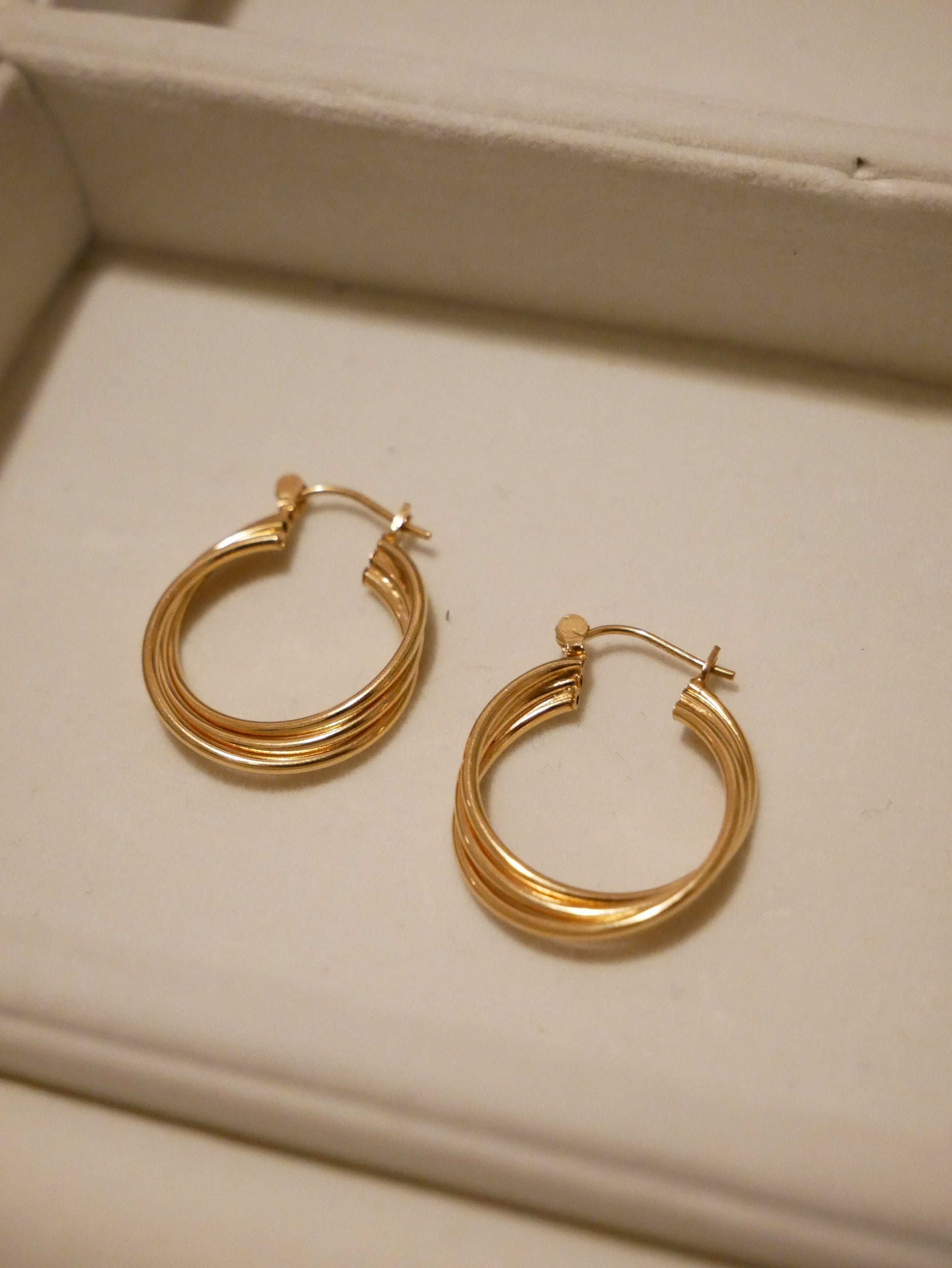 Triple Twist Hoop Earrings